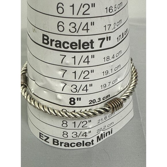 Womens Silver Tone Twist Metal Bangle Bracelet - Picture 2 of 4